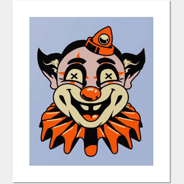 Creepy Vintage Clown Halloween Wall Art by SLAG_Creative